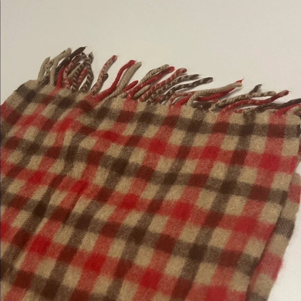 BEGG & Co. Plaid Red and Brown Men's Scarf